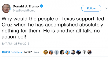 David Hogg Raises Thousands to Put Donald Trump’s Old Ted Cruz Tweet on Texas Billboard