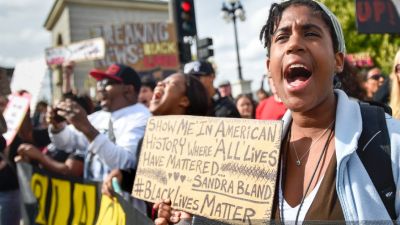 Black Lives Matter Holds Peaceful Protest at Marathon