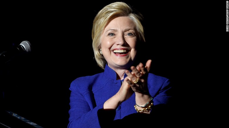 Hillary Clinton celebrates victory