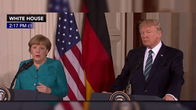 President Trump, German Chancellor Merkel talk job training