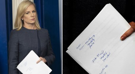 We Decoded the Scribbled Notes Nielsen Carried Into Her White House Briefing