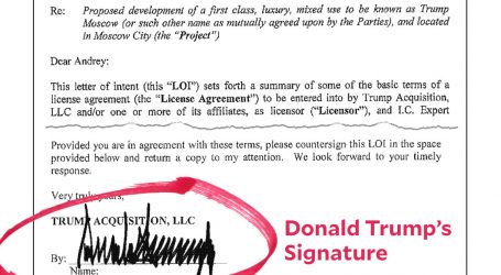 Here’s the Letter of Intent for the Trump Moscow Project