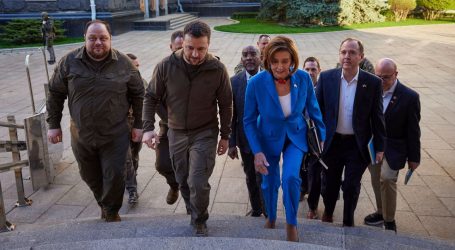 Pelosi Vows Unwavering Support for Ukraine in Unannounced Meeting With Zelensky