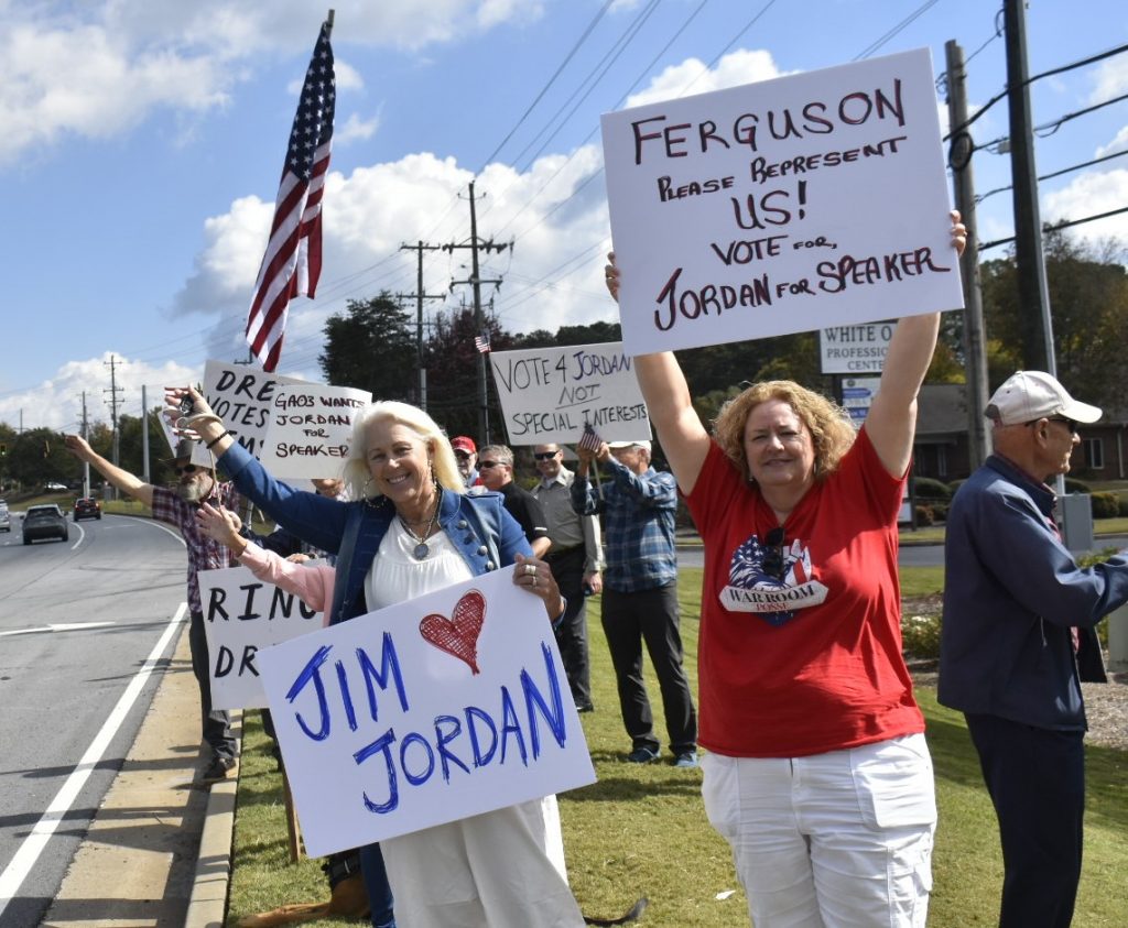 protesters-picket-georgia-rep.-ferguson’s-newnan-office,-disappointed-over-house-speaker-vote
